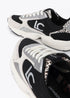 Deportiva con Suela Tipo Running Combinada en Diferentes Materiales y Piel Negro-Crudo Lola Casademunt