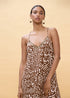 Vestido Largo Tirantes Estampado Manchas Marron-Crudo Lola Casademunt LS2616019