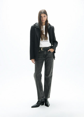 Americana Tecnica con Chaleco Nylon Acolchado Interior Negro-Negro Lola Casademunt