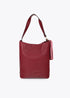 Shopper Efecto Piel con Pompones a Contraste Burdeos Lola Casademunt