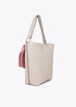Shopper Efecto Piel con Pompones a Contraste Crudo Lola Casademunt