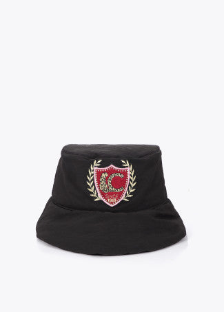 Sombrero Tipo Bucket Acolchado en Nylon con Parches Negro Lola Casademunt