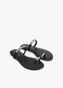 Zapato Plano en Tejido Tipo Grosgrain con Pieza Logotipada Negro Lola Casademunt LS2605056