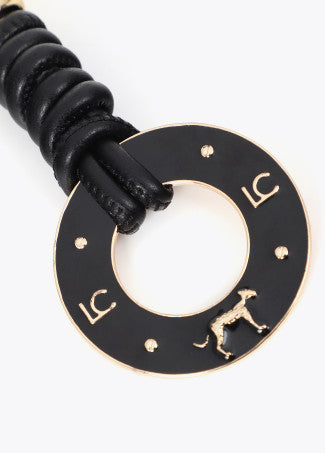 Llavero Nudo y Pieza Lacada con Leopardos y Lc Negro Lola Casademunt