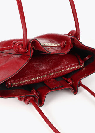 Shopper con Detalle Tubo Metálico con Logo Troquelado Rojo LF2604044