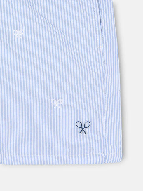 Silbon Bañador Rayas Finas Logo Azul Claro