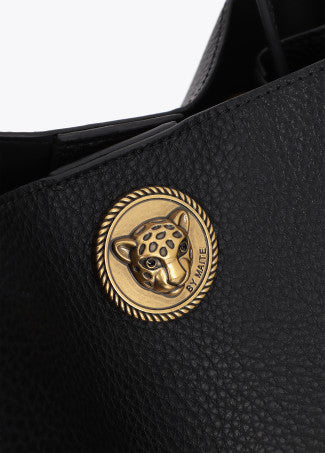 Shopper Aplique Metálico Leopardo Negro Lola Casademunt