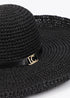 Sombrero de Ala Ancha en Efecto Rafia Negro Lola Casademunt LS2607008