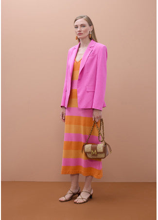 Vestido Tricot Rayas Bicolor con Lurex