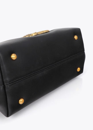 Bandolera Efecto Piel Asa Doble Negro Lola Casademunt