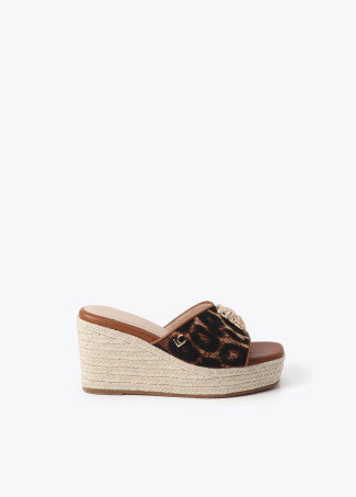 Cuña de Estampado Leopardo y Aplicación Metálico Marron-Marron Lola Casademunt LS2605059