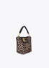 Bandolera con Cierre Solapa y Logo Leopardo Marron-Negro LF2604083