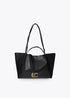 Shopper Efecto Piel Asa Doble Negro Lola Casademunt