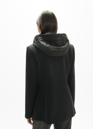 Americana Tecnica con Chaleco Nylon Acolchado Interior Negro-Negro Lola Casademunt