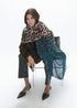 Fular Animal Print Degradado 100x200cm Crudo-Azul Lola Casademunt