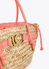 Mini Capazo con Asas y Detalles de Efecto Piel Crudo-Rojo Lola Casademunt LS2604058