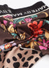 Pañuelo M y Estampado Floral 90x90cm Negro-Naranja Lola Casademunt