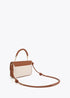 Bandolera con Solapa Efecto Piel Bicolor Crudo-Marron Lola Casademunt LS2604037