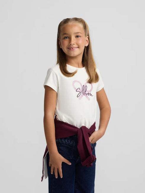 Silbon Camiseta Girl Silbon Raqueta Silbon Crudo