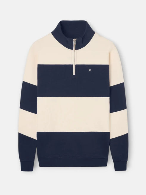 Silbon Sudadera Media Cremallera Raya Ancha Azul Marino