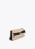 Bandolera con Solapa Canvas y Efecto Piel Crudo-Negro Lola Casademunt LS2604077