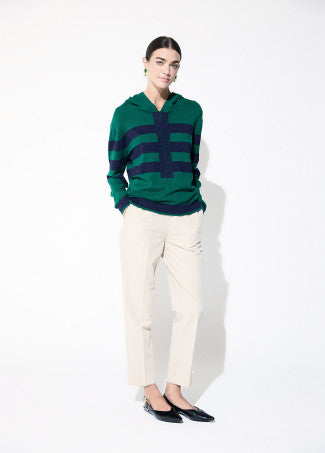 Jersey Rayas Capucha Verde-Azul Lola Casademunt