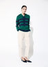 Jersey Rayas Capucha Verde-Azul Lola Casademunt
