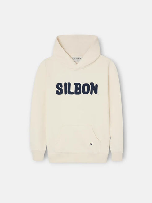 Silbon Sudadera Kids Capucha Parche Contraste Crema