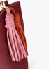 Shopper Efecto Piel con Pompones a Contraste Burdeos Lola Casademunt