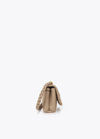 Bandolera con Solapa Asa Trenzada Gris Lola Casademunt