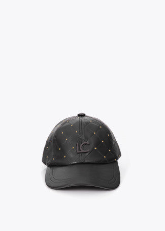 Gorra Pespunteada con Detalle de Mini Tachas Negro Lola Casademunt