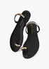 Zapato Plano en Tejido Tipo Grosgrain con Pieza Logotipada Negro Lola Casademunt LS2605056