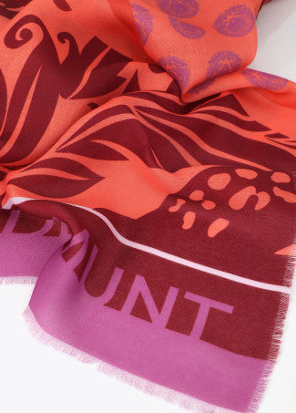 Fular Medallón Tigre 100x200cm Naranja-Rosa Lola Casademunt