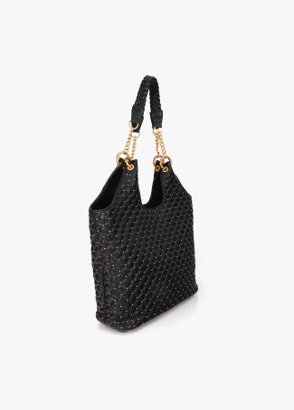 Shopper Acolchada con Mini Tachas Negro LF2604023