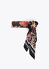 Pañuelo M y Estampado Floral 90x90cm Negro-Naranja Lola Casademunt