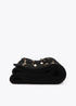 Bufanda LC Tipo Punto con Perlas y Cristales Negro LF2607027