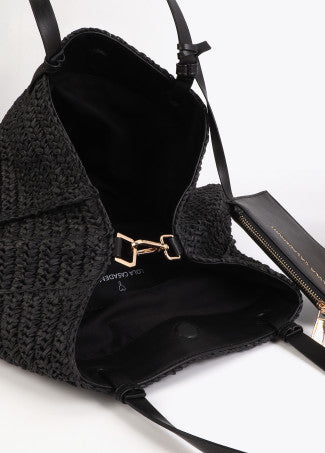 Bolso Desestructurado Rafia Summer Club Negro Lola Casademunt LS2604057