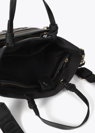 Bandolera Nylon con Parches Negro Lola Casademunt