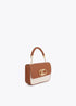 Bandolera con Solapa Efecto Piel Bicolor Crudo-Marron Lola Casademunt LS2604037
