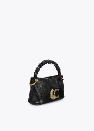 Bandolera Pequeña con Detalle de Asa Trenzada Negro LF2604028