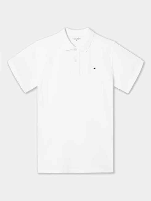 Silbon Polo Clasico Liso Blanco
