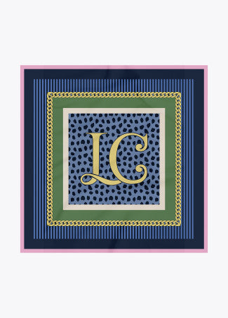 Pañuelo Lc Blue Animal 90x90cm Azul-Verde Lola Casademunt