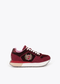 Deportiva con Plataforma Personalizada en Combinación de Materiales y Piel Negro-Rojo Lola Casademunt