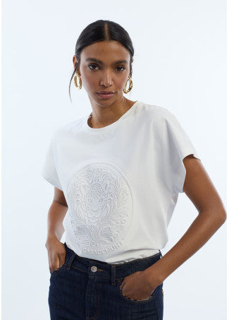 Camiseta Logo Embossing Blanco Lola Casademunt LS2615042