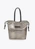 Shopper Tejido Fantasía Combinado con Efecto Piel Dorado Lola Casademunt
