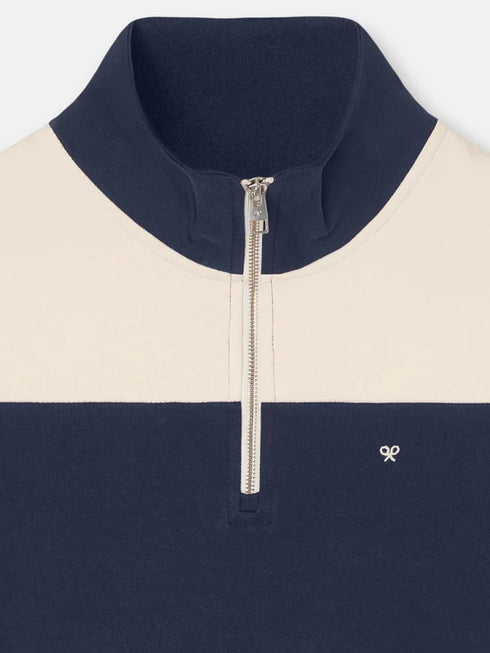 Silbon Sudadera Media Cremallera Raya Ancha Azul Marino