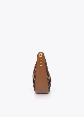 Bandolera Animal Print con Asa Logo Troquelado Marron-Negro LF2604017