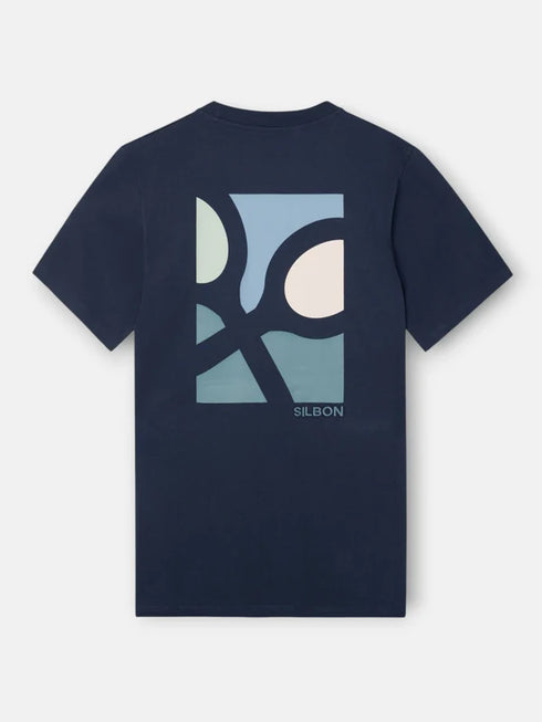 Silbon Camiseta Poster Raquetas Azul Marino