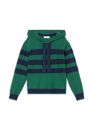 Jersey Rayas Capucha Verde-Azul Lola Casademunt