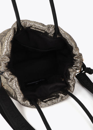 Shopper Tejido Fantasía Combinado con Efecto Piel Dorado Lola Casademunt